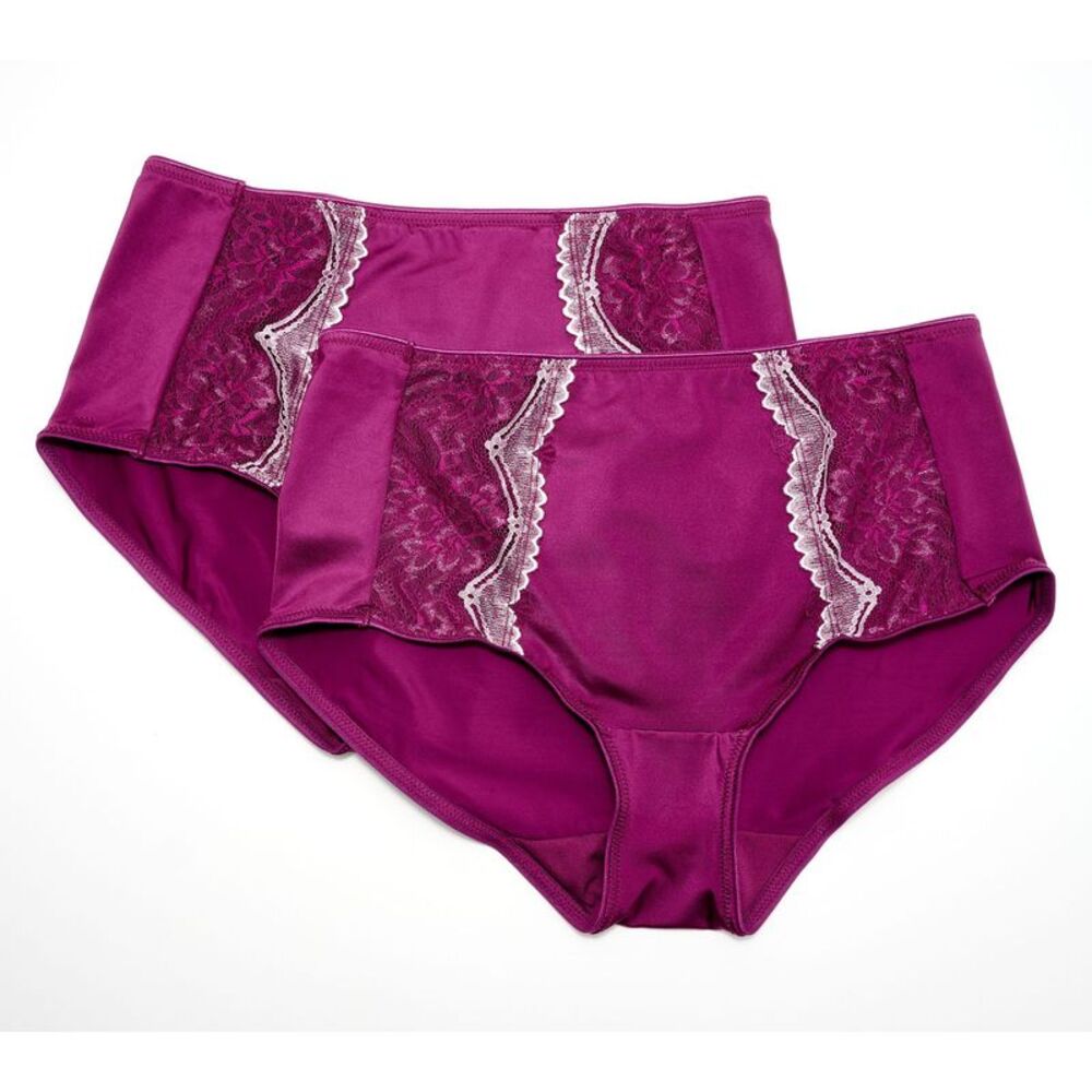 Breezies Women's Panties Sz L -T Lace Shimmer Hipster Brief Ballet Combo A655486
